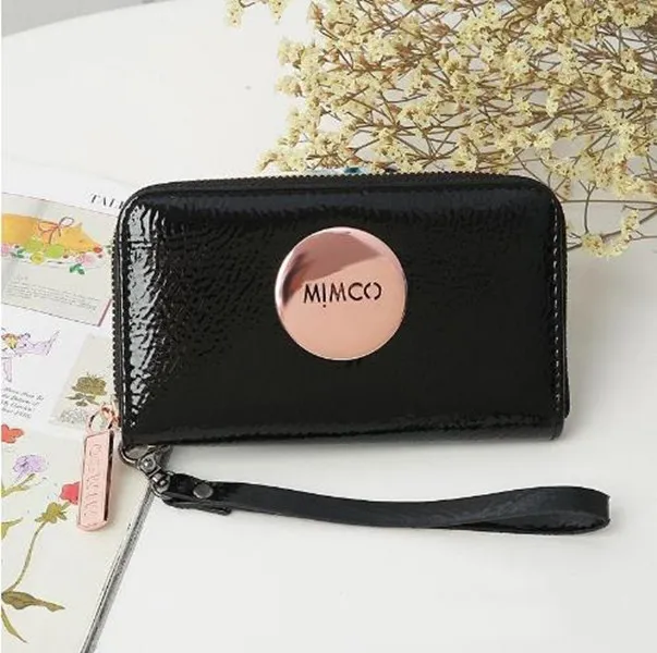 مصمم Mimco Wallet Women Pu Leather Prests Brand Brand Brand Prace Makeup Cosmetic Bags Ladies Classic Shopping Evening Bag235y