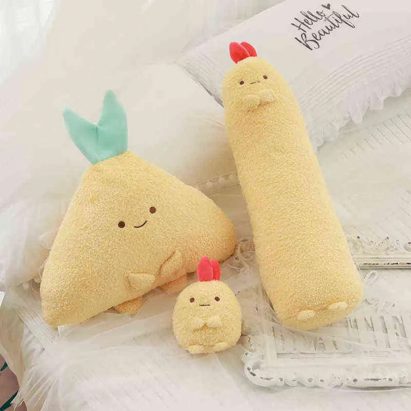 New Plush Toy Stuffed Doll Cute Cartoon San-X Sumikko Gurashi Pendant Shrimp Long Body Tempura Pillow Cushion Christmas Present Y211119