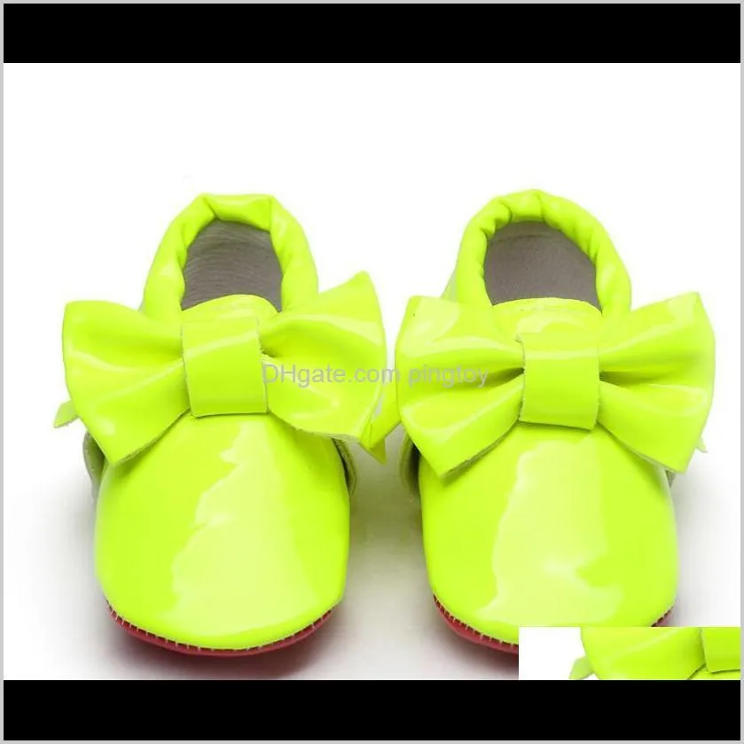 patent pu leather tassel baby moccasins big bowknot  first walkers for 0-24m boys/girls/toddlers/infants/babies1