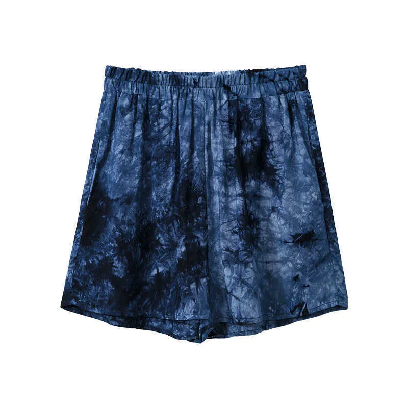 Schlichtes Design, Batik-Shorts mit mittlerer Taille, Damenshorts mit Taschen, sehr weich M30312 210526