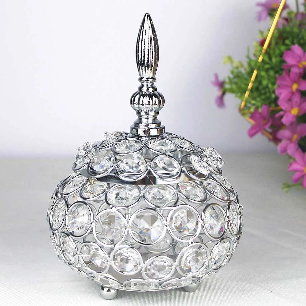 IMUWEN Crystal Bougeoir Boule Chandelier Boîte à bijoux Centres de mariage Table Candélabre pour la décoration de fête à la maison 210722