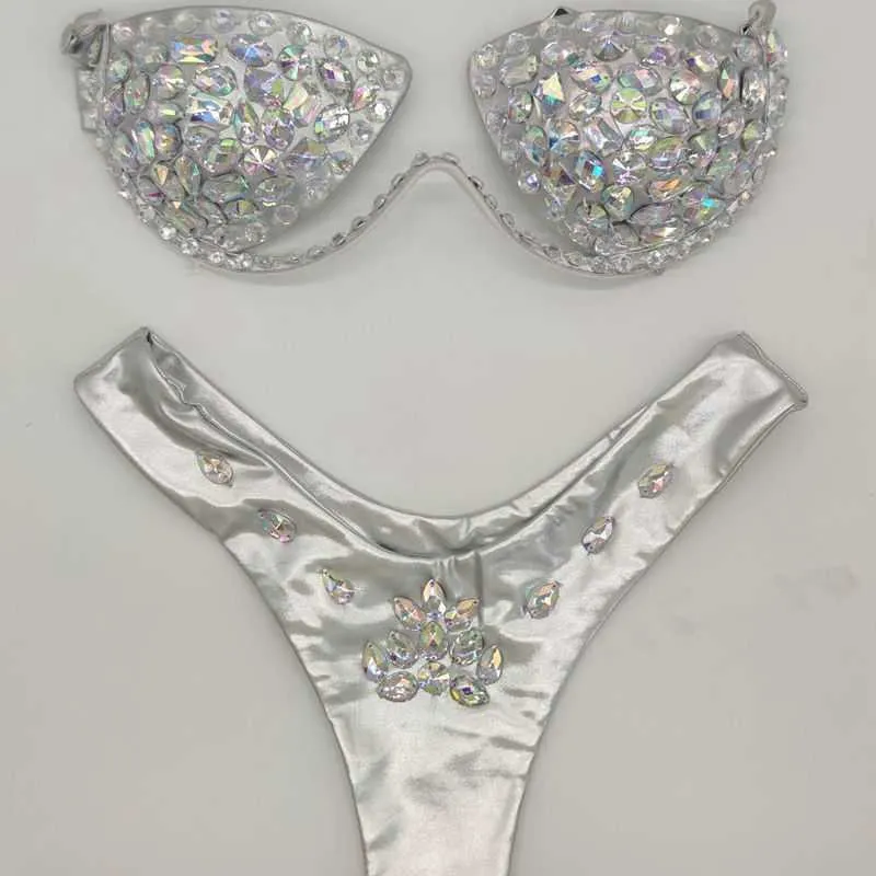 2021 venus vacanze donne sexy bikini set strass diamante costumi da bagno bling pietre estate costume da bagno costume da bagno biquini7709800