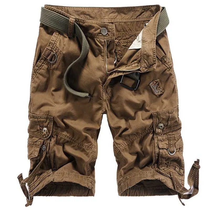 Darphinkasa män cargo shorts casual lösa bomull militära overalls kamouflage tie-färg plus storlek 210629