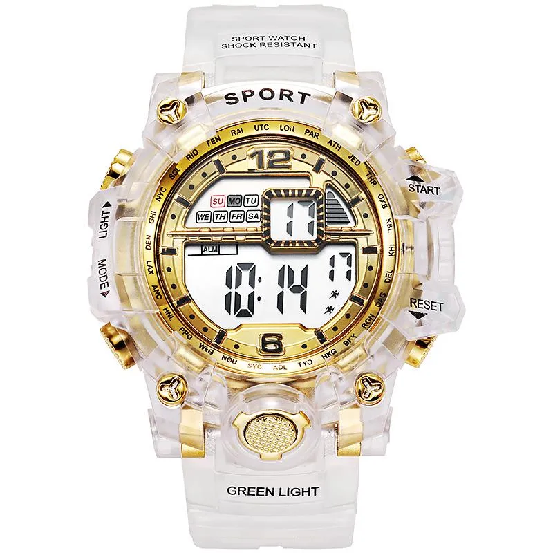Armbanduhren Modeuhr Damen Herren Gold Freizeit Transparent Digital Elektronisch Sport Valentinstag Geschenk Reoj M1916