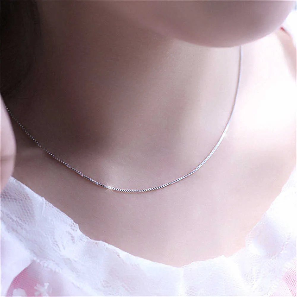 Colliers Chaînes 16-30 collier plaqué platine 1mm chaîne mode chaîne collier pour femmes bijoux