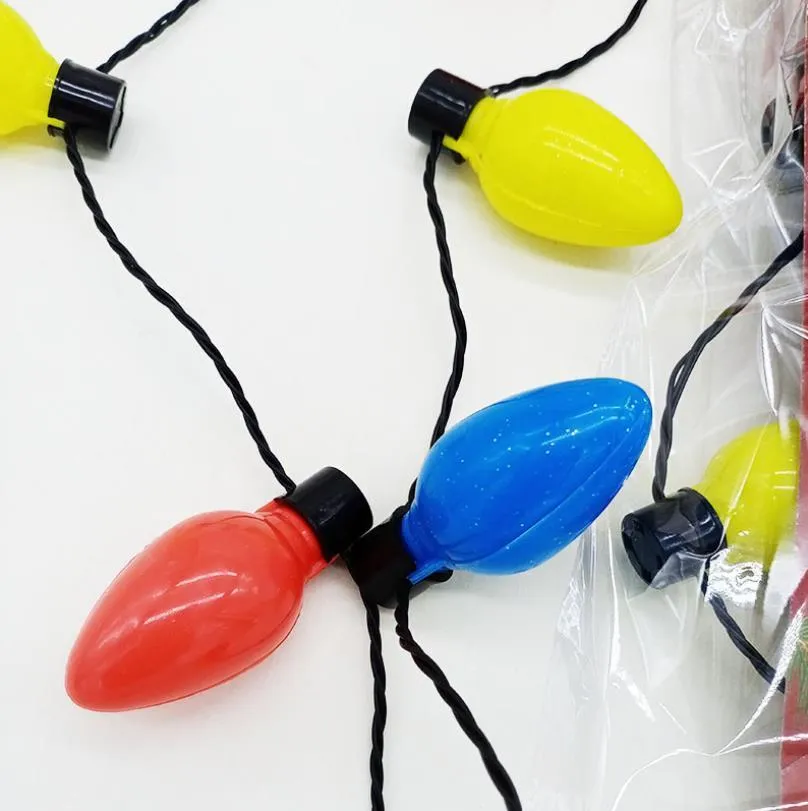 Bulb LED Flashing Necklace Light Bulbs Flashlight Luminous Christmas Decorations Charm Party Favor Gift Supplies 100pcs