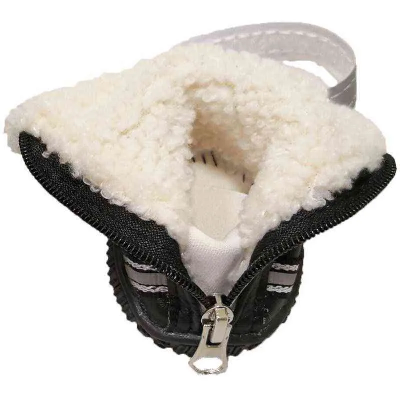 Chaussures de pluie d'hiver pour chien de compagnie bottes de neige chaudes imperméables petits chiens en cuir antidérapant résistant à l'usure pour ChiHuaHua York chiot 211027