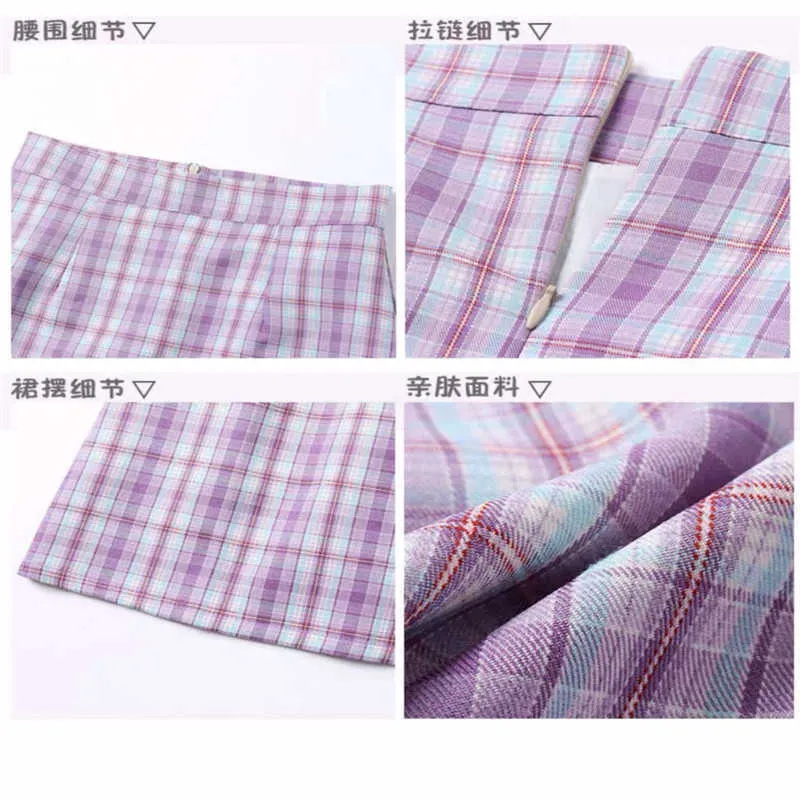 Summer Plaid Bowknot Bind Belt Skiet Mini Skirts Women High-Waisted Harajuku Pleated Skirt Korean Vintage Short Skirts 210619