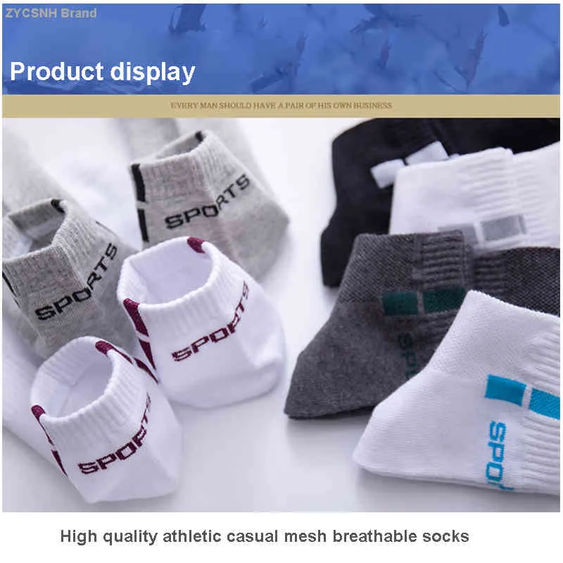 es de chaussettes de sport d'été pour hommes, de haute qualité, noir et blanc, mode Business, maille respirante, robe pour hommes