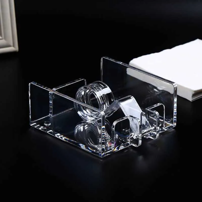 Square Clear Acrylic Cocktail Napkin Holder Paper Serviette Dispenser Tissue Box Bar Caddy for Dining Table el Home Decor 210818