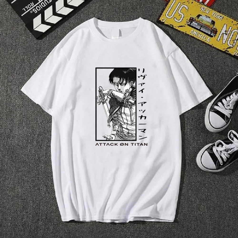 Attack on Titan Fashion Anime Cuello redondo Manga corta Camiseta casual Y0809