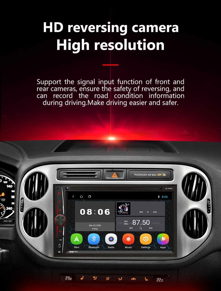 2Din Android Auto Audio Radio voor Toyota Nissan Hyundai Lada GPS Navigatie 7 