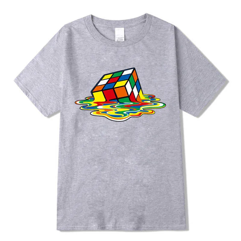 XINYI Herren T-Shirt Hochwertige 100 % Baumwolle für Herren Kurzarm Magic Square Design Print T-Shirts T-Shirts Kleidung 210629