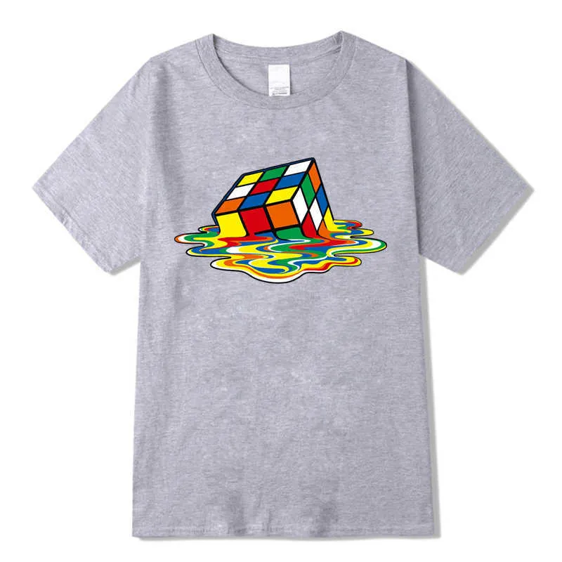 XINYI T-shirt da uomo Alta qualità 100% cotone uomo manica corta Magic Square design magliette con stampa T-shirt Abbigliamento 210629