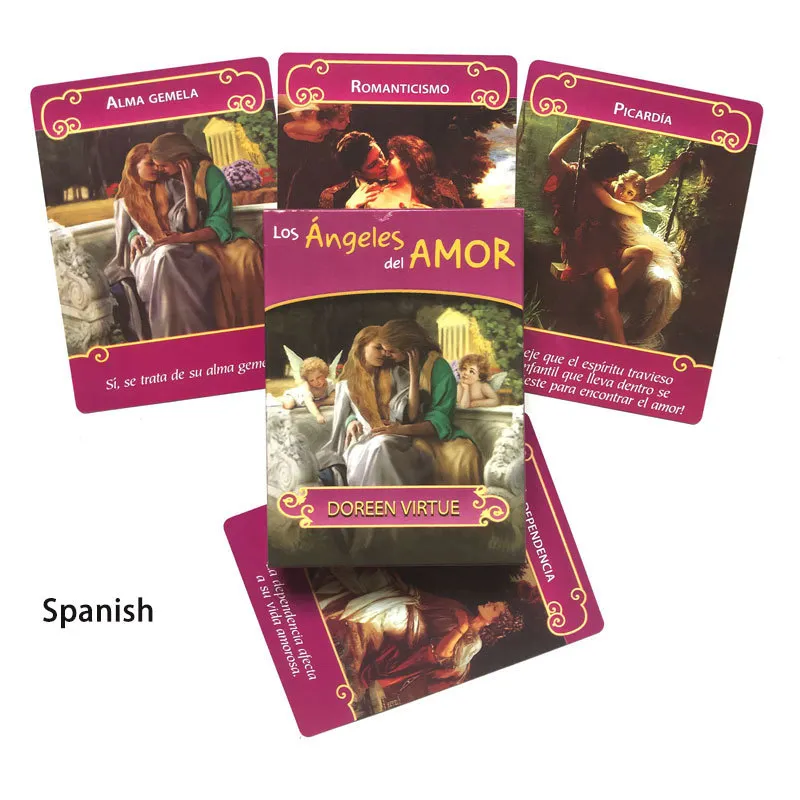 44 cartes espagnoles Romance Angels Tarot Oracles pour le jeu de société de divination du destin et une variété d'options jeux individuels Black Friday M0VX