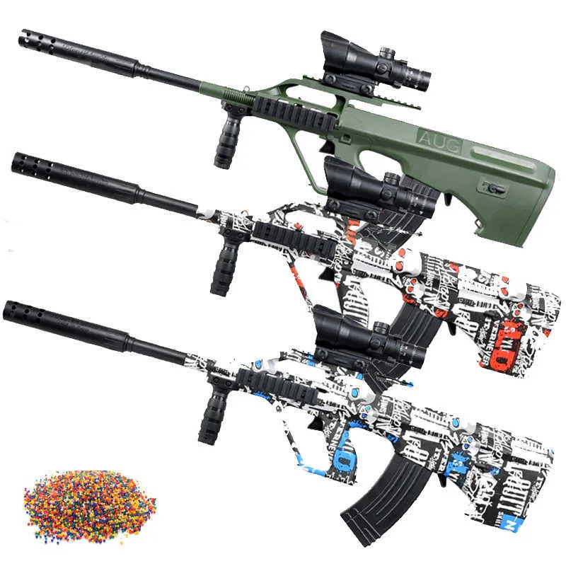 Electric AUG Toy Gun Automatic Burst Water Gel Bullet Children Toys Cs Game Airsoft Sniper Rifle Shoot Gun Weapon For Boy H0913