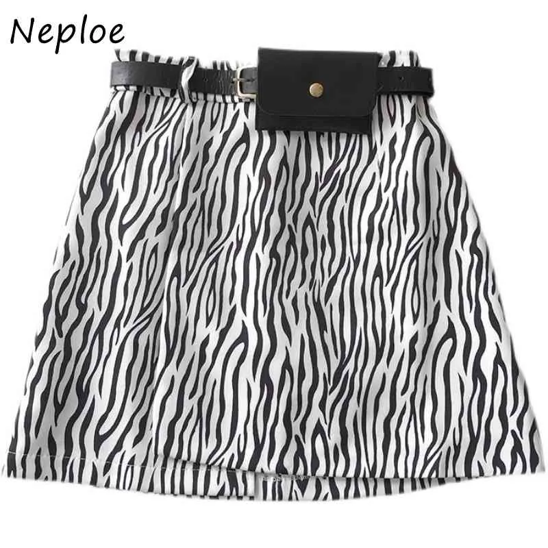 Neploeファッションヒョウのセクシーな西洋のスカートの女性のハイウエストヒップAラインジュープファム春夏スリムファルダマザー210510