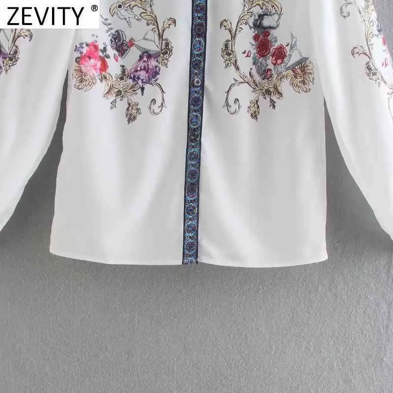 Mulheres vintage girar para baixo colarinho position flor impressão casual blusa blusa kimono camisa chique chiffon blusas tops ls9026 210420