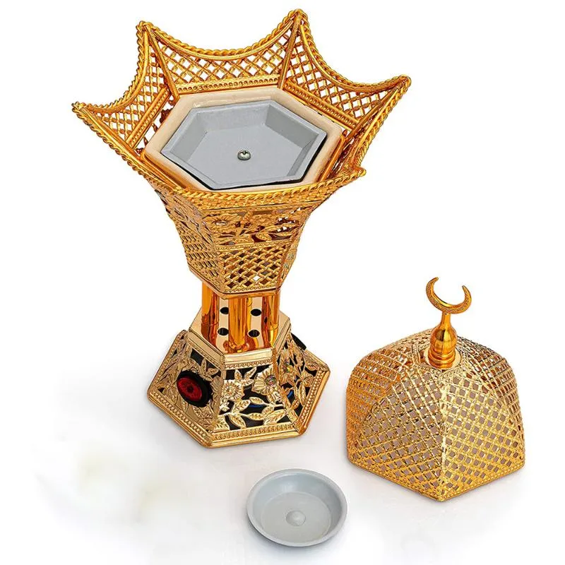 Brûleur d'encens électrique arabe avec chargeur, brûleurs Bakhoor portables avec minuterie réglable, lampes de parfum pour décoration de maison du Ramadan 266K