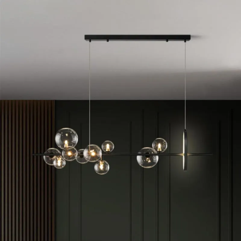 Lustres Nordic Art Deco Bolhas de Vidro Candelabro Luminárias Post Modern Luminaria Led para Sala de Jantar Room257S