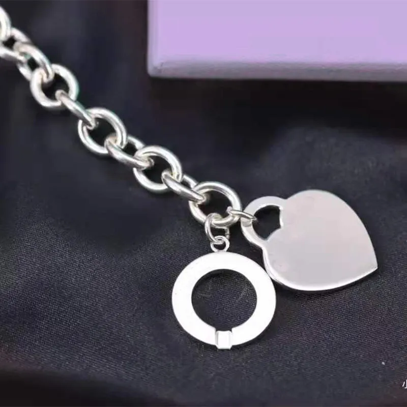 S925 Sterling Silver Fashion الأصلي على شكل قلب على شكل قلب T-button سوار Valentine's Gift9908772