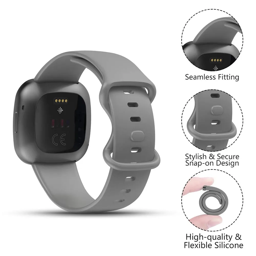 Bracelet de montre en silicone pour Fitbit Versa 3 bracelet en silicone souple bracelet de remplacement étanche pour Fitbit Versa3 Sense Smart Access3333669