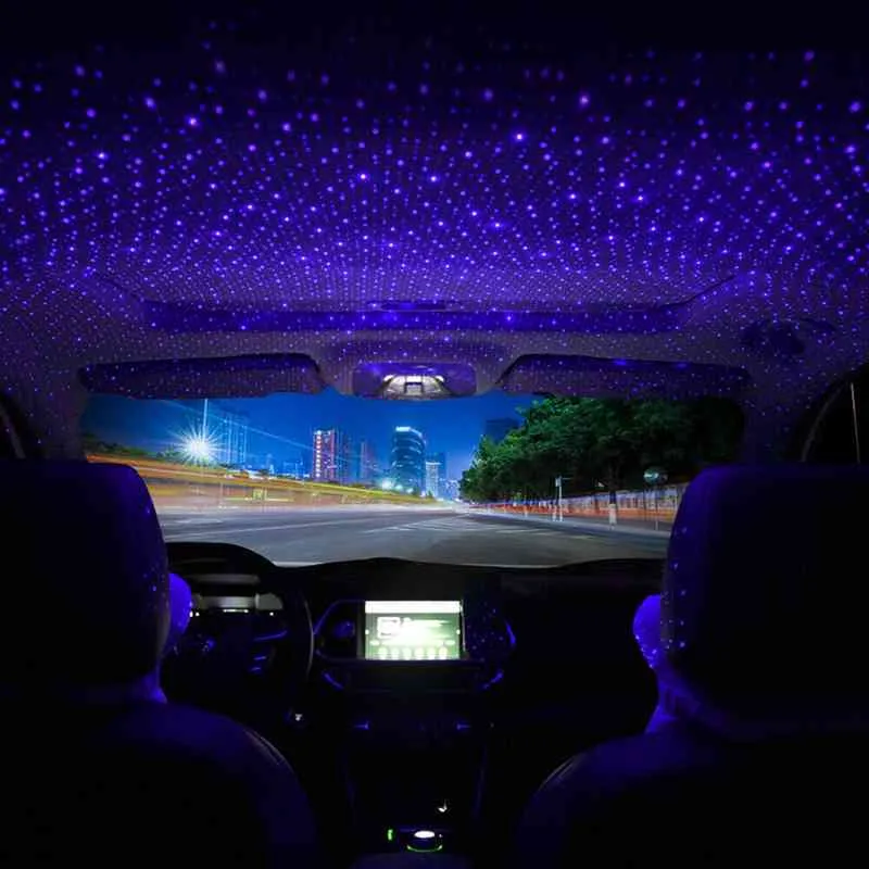Araba Yıldızlı Gökyüzü Çatı USB Eğlence Araba Tuning İç Çatı Atmosfer Yıldızlı Gökyüzü Lamba Yıldız LED Araba Işık Projektör Dekorasyon Aksesuarları