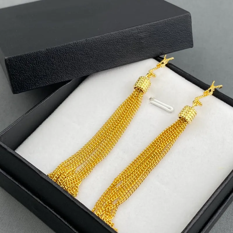 Zilveren oorbellen voor vrouwen sieraden ontwerpers oorbellen hangletters kwasten studs mode luxurys gouden hoepel oorbel nieuwe doos 22022603R