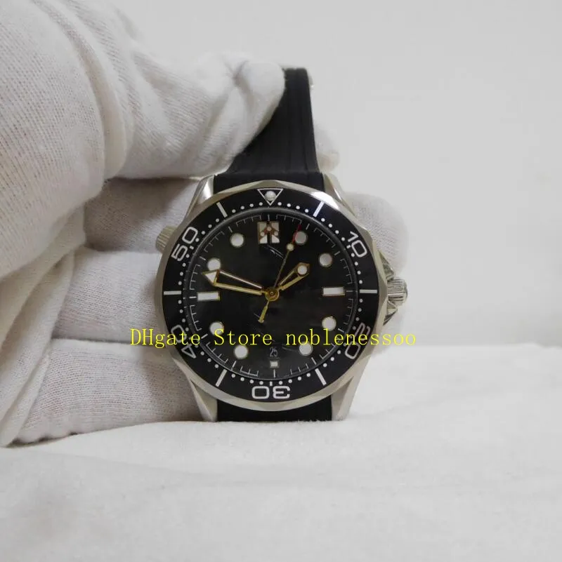 New Model Mens Automatic Watch Men's 007 Black Dial 300mm Limited Edition Rubber Strap Men Watches Mechanical Wristwatche3153