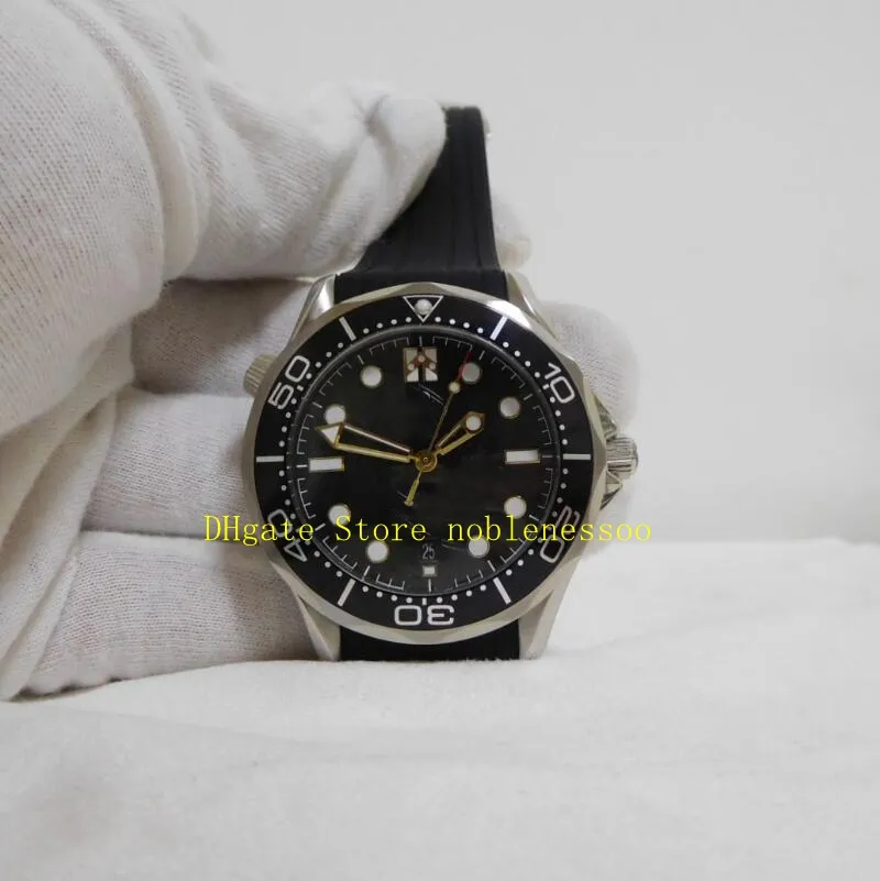 NY MODEL MENS AUTOMATISK WATCH HERS 007 Black Dial 300mm Limited Edition Rubber Strap Men Watches Mechanical Wristwatche288a