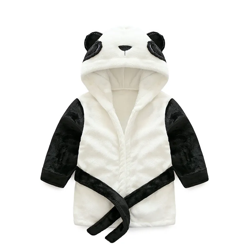 Baby Szlafrok Dzieci Dzieci Piżamy Panda Mouse Królik Kąpiel Robe Homewear Chłopcy Dziewczyny Kapturem Ręcznik Plażowy 210429