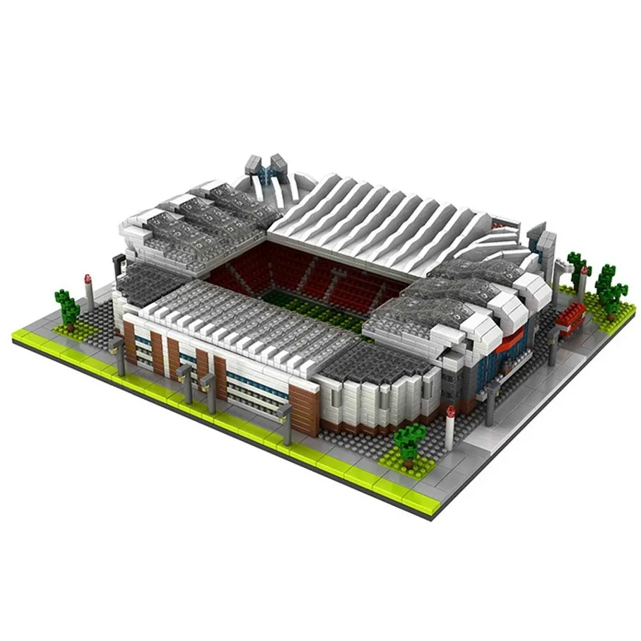 Stadiumbyggnadsblock Old Trafford fotbollsplan Toy Nou Camp Architecture Block Education Bricks Presents To Children X0522276K
