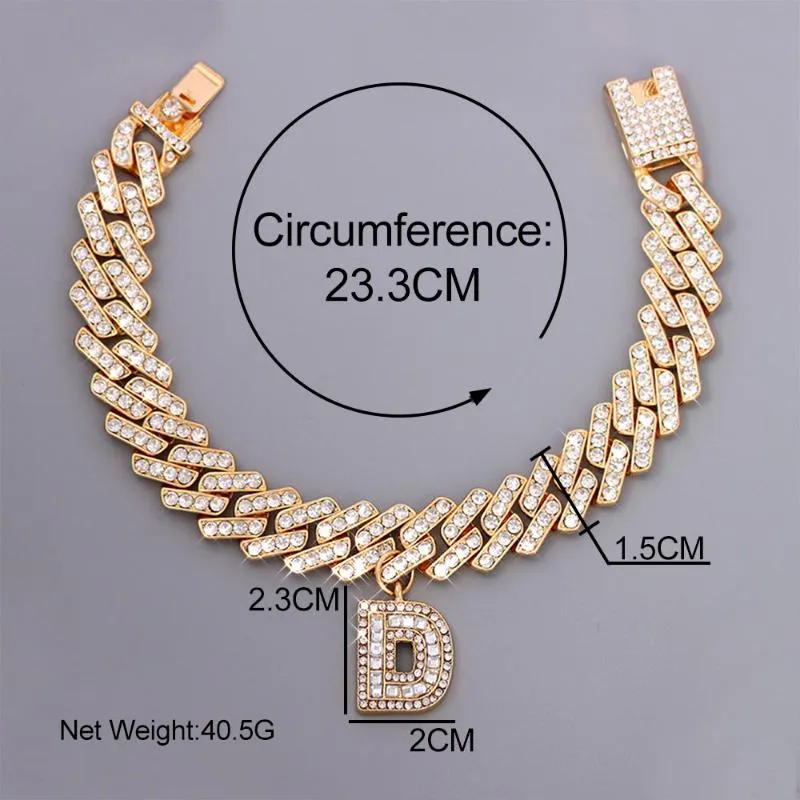 Anklets Women 15 Mm DIY Gold Layered Initial Cuban Link Chain Iced Out For Women Anklet Ankle Bracelet Stainless Steel Jewelry2291