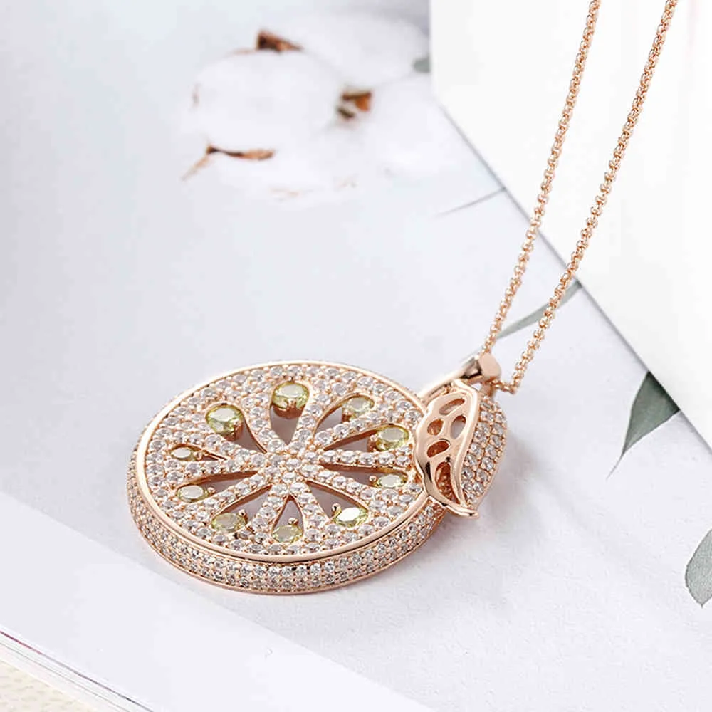 2021 arrivée fruits tranche forme ronde douce romantique feuilles charme Pandora femme collier bijoux cadeaux pour filles ami