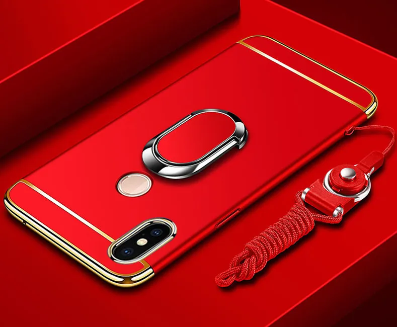 Custodie Xiaomi Redmi Note 5 6 7 8 Hard Stand Cover 3 in 1 con supporto anello in metallo auto magnetico Xiomi Redmi Note 8 Pro