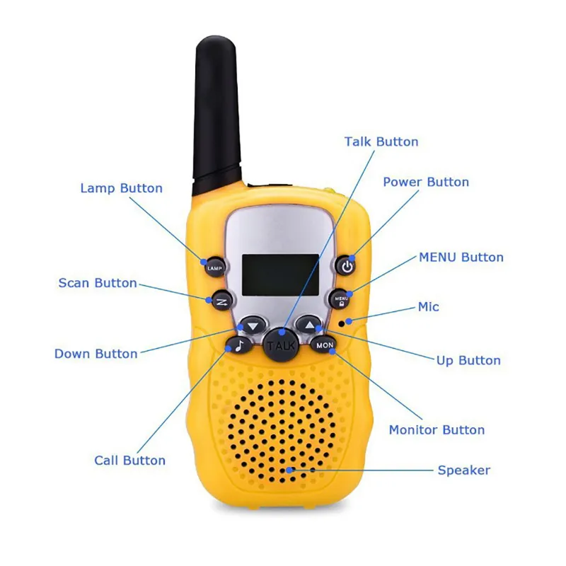 T388 Детское радио-игрушка Рации Детские радиостанции UHF Двухсторонняя пара T388 Talkie для мальчиков9056227
