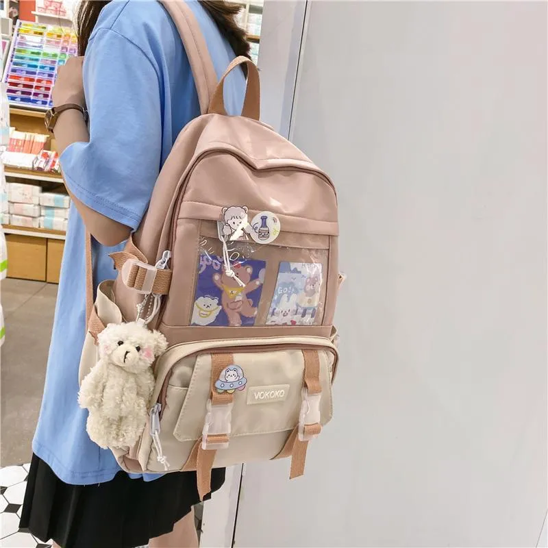 Mochila EnoPella Moda Impermeable Mujeres Adolescente Chica Kawaii BookBag Laptop Rucksack Lindo Estudiante Bolsa Escolar Mochila Female253z