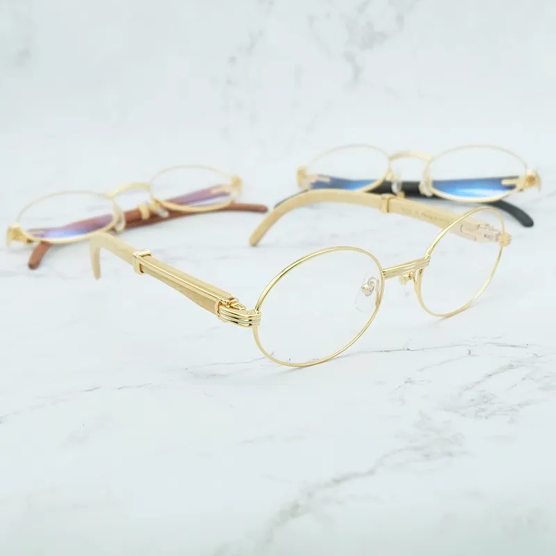 70% Off Online Store Wood Clear Eye Glasses Frames for Men Retro Oval Carter Eyeglasses Frame Women Mens Accessories Luxury Brand 279t