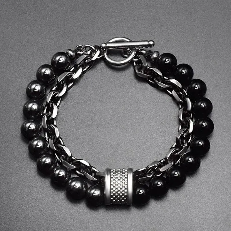 Link Chain Men Bracelets Vintage Multilayer Leather Braid Bangles Metal Charm Handmade Rope Wrap Male Gift Jewlery297t
