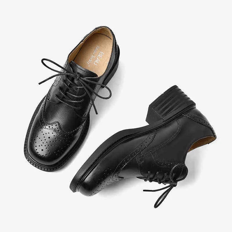 Damen-Denim-Derby-Schuhe, flach, lässig, quadratische Zehenkappen und Schnürsenkel, handgefertigt, 2 9