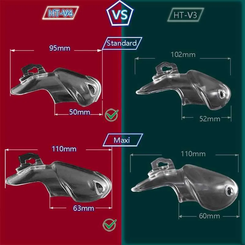 New HT-V4 Cock Cage Male Chastity Urządzenie 5 Rozmiar Żywicy Chastity Cage z 4 kogut Pierścienie Sex zabawki dla mężczyzn Penis Lock Crockold Slave. P0826.