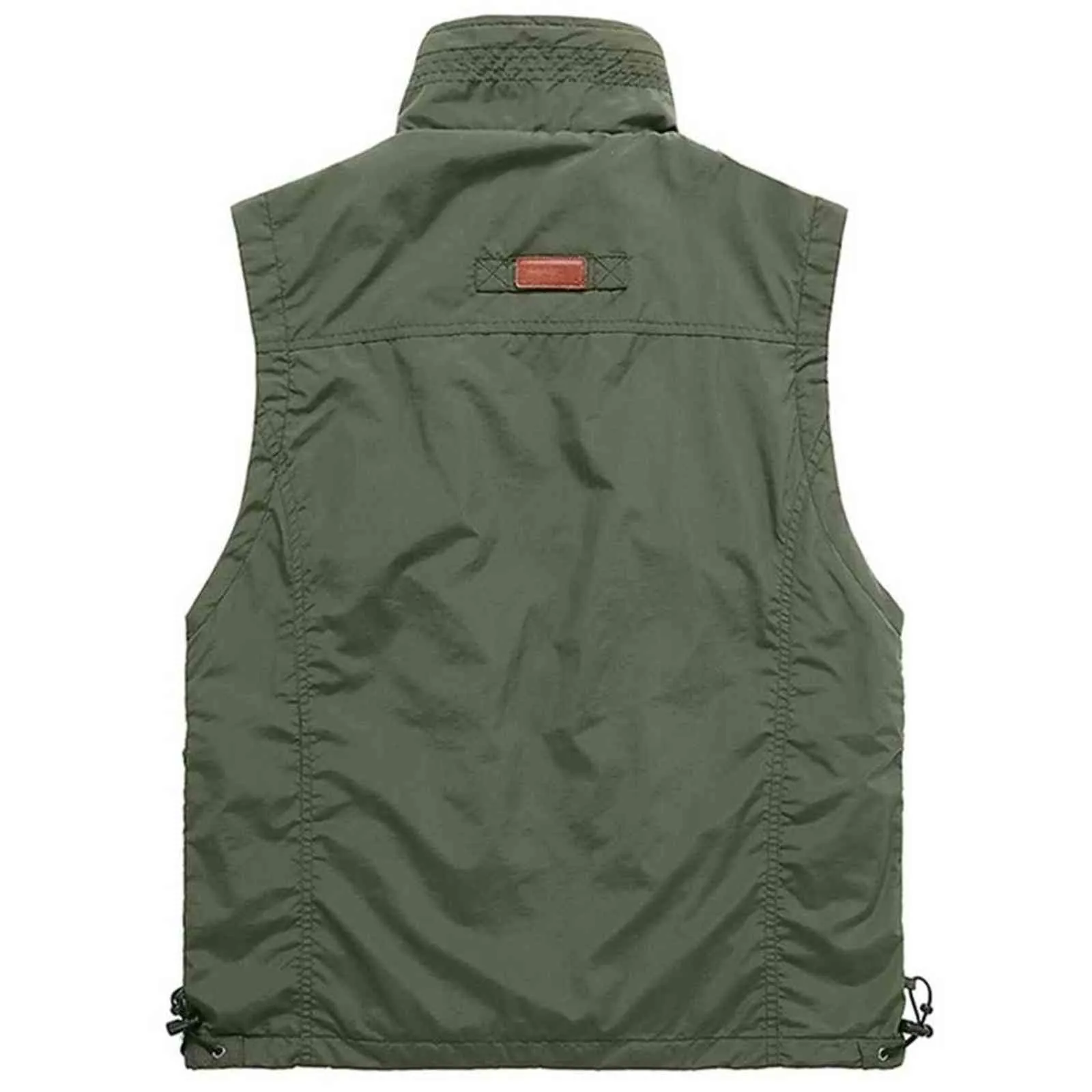 Sommarfjädernät Tunn Multi Pocket Vest för Man Largesize Man Casual Ärmlös Jacka Med Många Fickor Reporter Waistcoat 211119