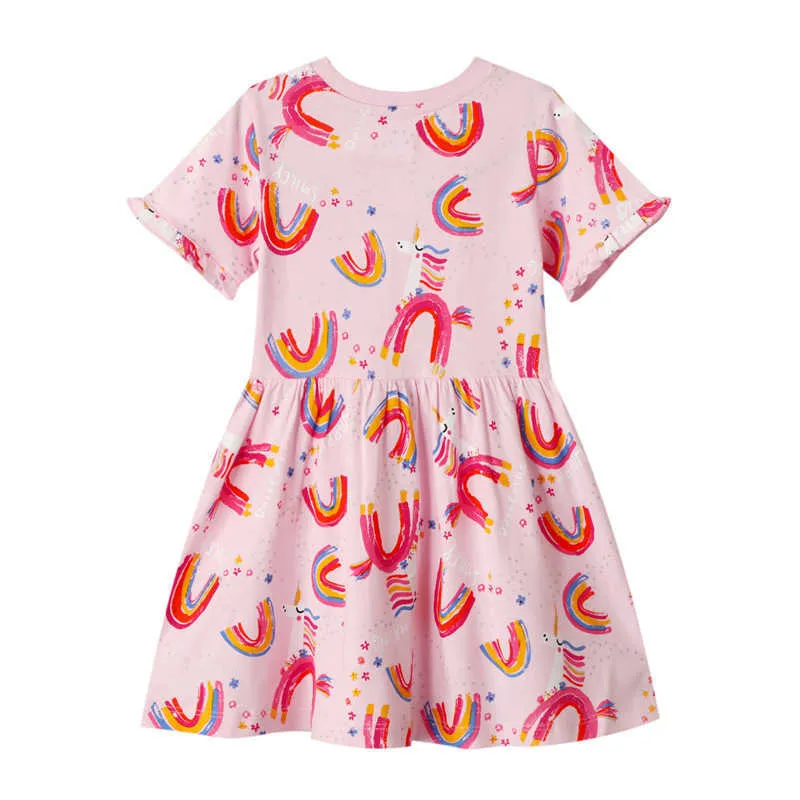 SAILEROAD Regenbogen Druck Kleid für Mädchen Kleidung Baumwolle kinder Party Kleid Baby Mädchen Kleidung Vestido Q0716