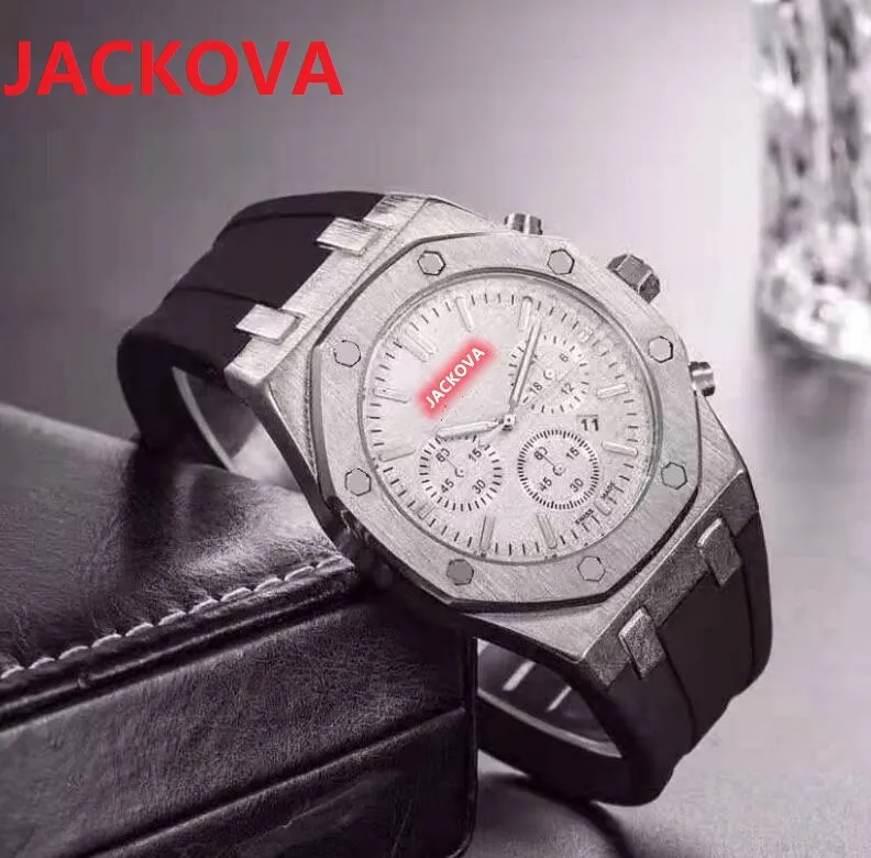 Relogio Masculino gumowe silikonowe pasek kwarcowy moda męskie zegarki 42 mm auto randki mężczyźni designerski zegarek cała męska prezenty W292F