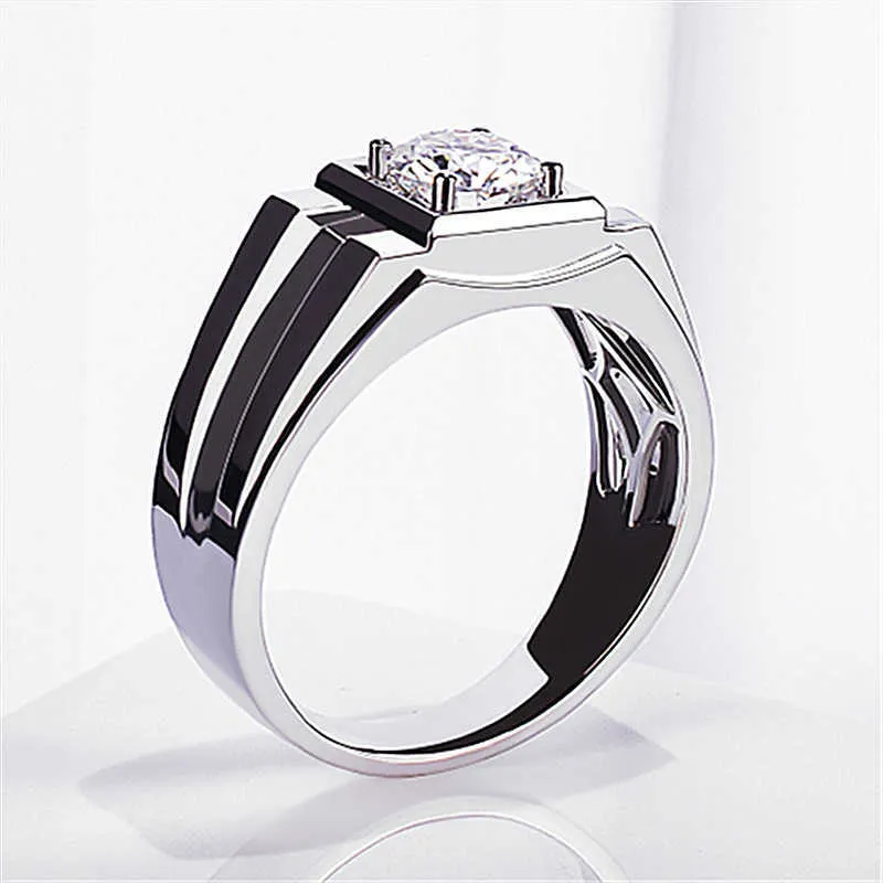 Bagues pour hommes cristal classique bague généreuse diamant brillant charmant hommes en trois dimensions simple Dieu dame cluster styles bande