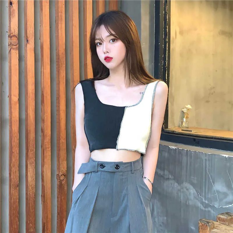 Kazak Kadın Kore Streetwear Uzun Kollu Tişörtü Kazak + Yelek Casual Parti Kırpma Üst Yeni 2020 Sonbahar Kadın Giyim Y0820