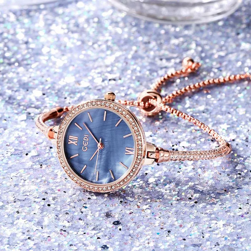 Mode femmes Bracelet montres GEDI marque or Rose bande étroite montre de dame élégante Simple mimalisme décontracté femme Clock232y