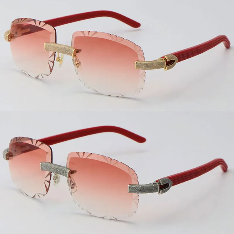 2022 Новые солнцезащитные очки с микропавеированным бриллиантом без оправы, солнцезащитные очки Aztec Arms, металлические женские солнцезащитные очки, дизайнерская мужская и женская оправа 18K G312T