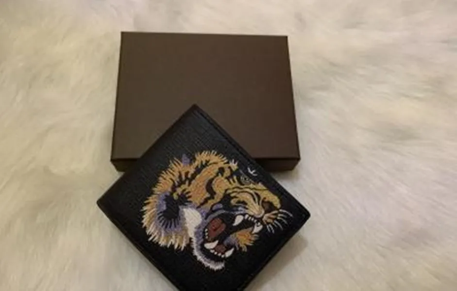 Дизайнерские высококачественные мужские кошельки для животных кожа кожа черная змея тигровые пчелиные кошельки Женщины держатели кошелька с длинным стилем с подарком 290K