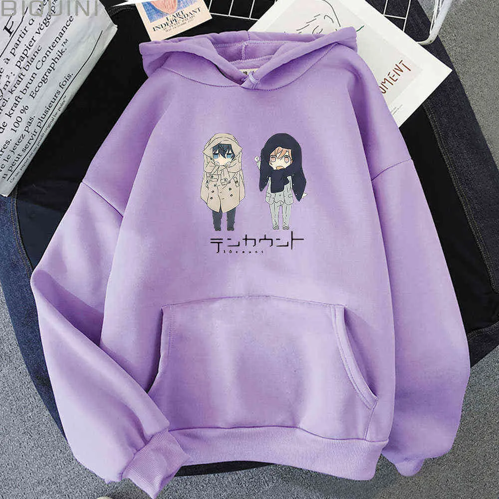 Dziesięć Count Graphic Hoodie Kawaii Odzież Estetyczna Zima / Jesień Riku Tadaomi Oversized Bluza Damskie Topy Z Długim Rękawem Komiksy Y0820